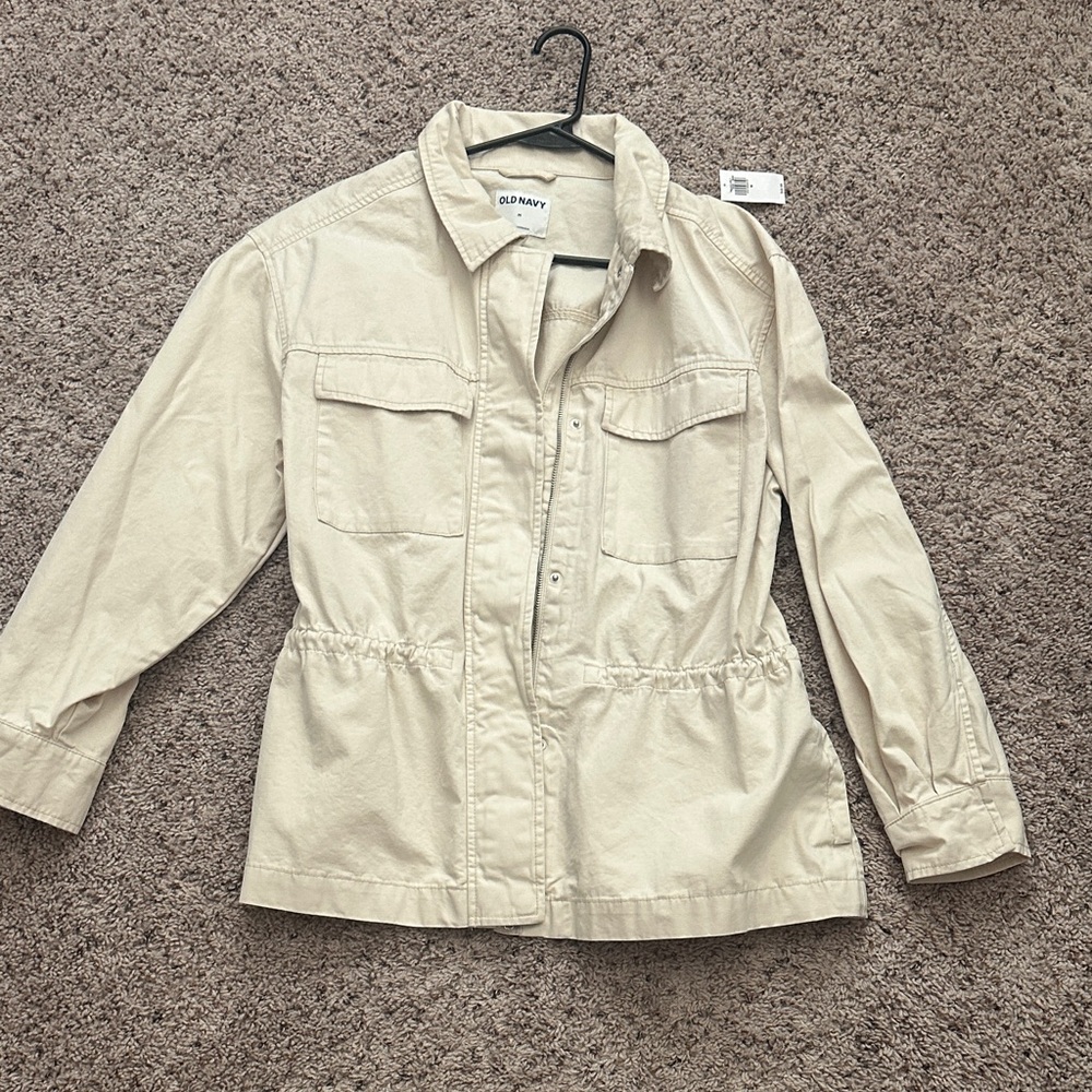NWT Old Navy Women's Cream Utility Jacket